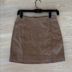 Free people Tan faux leather Women's Skirt